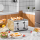 Stainlesssteel4slicetoaster2 stainless steel toast hotel Dongling noble silver two slots