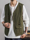 [High-end outdoor] Middle-aged and elderly men wearing thin multi-pocket vests on both sides of fishing vests on spring and autumn photography Green 2XL