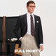 
FULL MONTY Men's formal wear grey pure wool casual blazer wedding groom suit top black 48
