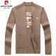 Pierre Cardin Brand Knited Cardigan Spring y Autumn Nuevo suéter de abejas bordadas Casco Versátil Chaal de lana Negra 3xl