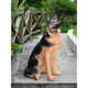 Wantang dog ornaments simulated German shepherd outdoor watchdog model big wolf dog sculpture living room courtyard balcony decoration craft 89 cm high sitting posture big German shepherd