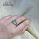 CAJJ Francois 2.0 carat peridot ring for women, natural colored gemstone, jewelry gemstone, 925 silver inlaid, size 13