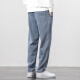 Jeanswest jeans men's 2025 spring and summer new loose straight versatile Harun elastic waist men's casual long pants men light blue XL
