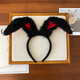 Meng Junchen can bend sweet long rabbit ear headband rabbit headband, universal plush hairpin for adults and children, funny headband for women, white pink style