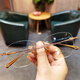 
JIANDAN (JIANDAN) glasses frame myopia can match the degree of men and women's trendy pure titanium ultra-light frame punching frame for business travel students learning [Frame] 695 rose gold single frame + model lens