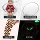 OLEVS Swiss certified brand watch women's mechanical watch fully automatic waterproof luminous women's watch hollow diamond-set fashion watch OLEVS-6636-steel belt rose shell red surface