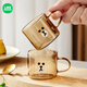 Manchaojia LINE FRIENDS Brown Bear glass cold kettle heat-resistant teapot gift set household water cup cold kettle heat-resistant and cold-resistant Brown Bear small cup-100ML