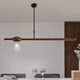 Cobre Heart Wood Rima de estilo central Protección de oculares Restaurante inteligente de una línea Candelier Spectrum COMPLES Lámpara de té de nuez negro Lámpara de mesa de comedor chino J9892 Long 90*10 cm Spectrum completo Dimmting Tresor