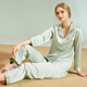 Yifen primavera y verano pareja de manga larga pijama para mujeres imitación de verano seda ropa de seda para hombres delgados seda de hielo de verano 9928 gris azul-mujer xl