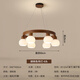 Shengxuan (Shengxuan) Retro Kronleuchter Wohnzimmer Hauptraum Hauptlicht Neue chinesische Walnussfarbe Massivholz Atmosphärische Haushaltsring Japanische Wasabi-Restaurant Leichte Walnussfarbe [1048-6 Kopf] Kronleuchter + Drei-Farben-Licht