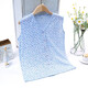 AB underwear women's pure cotton pajamas summer sleeveless sweatshirt middle-aged and elderly mothers printed V-neck cardigan vest T-shirt S724 Blue Lotus XXL (170/100)
