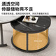 Shunguan coffee table, living room tea table, imitation rock plate, creative Nordic tea table, modern small apartment, simple round small table, minimalist type, door-to-door delivery, black frame-70 white lines + 50 black lines