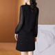 
Shanidoluo large size women's dress spring new style fat mm temperament plus obese people look slimming style waist-covering skirt 16759 16759-Black XL Recommended 110-130Jin [Jin equals 0.5 kg] to wear