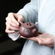 Zanghutianxia Yixing purple clay teapot small capacity pure hand carved mini teapot original mineral purple mud stone scoop pot Kung Fu tea set small stone scoop
