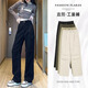 Xujiang Pure Cotton Working Hosen für Frauen Neue Frühling und Herbst hohe Taille gerade zieht schlanke lässige amerikanische Retro-Denim-Weitbeine Dünne Schöne kleine kleine kleine (innerhalb von 159) 2677-9 m (96-105jin [Jin gleich 0,5 kg]))
