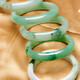 Various jade bracelets, Burmese jade bracelets, jade bracelets, women's models, natural A-grade waxy ice seeds, floating flowers for girlfriends and mothers, inner diameter 52-59