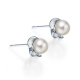 Chow Tai Fook Fresh Petal 925 Silver Pearl Stud Earrings with a diameter of about 5mmAQ32316