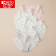Rote Bohnenunterwäsche Frauen antibakterielle Baumwolldrehung atmungsaktive Spitze sexy japanische süße Mädchen Mid-Waist Slips 4 Packs 724 Kombination One 160