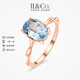 IL&CO Youke Bamboo Overture 18k rose gold natural aquamarine ring large carat jewelry birthday gift natural aquamarine ring about 1.5 carats size 15