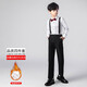Bohemian long-sleeved children's chorus costumes girls dance skirts boys suspenders primary school students host recitation performance costumes white-black long-sleeved trousers (velvet shirt) 150