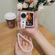 Stepfor applicable oppofindn3flip mobile phone case N3 Flip protective cover light and anti-fall rabbit accessories pearl hand chain women's transparent soft shell OPPO Find N3 Flip Golden Rabbit