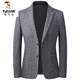 Woodpecker (TUCANO) woolen suit jacket men's casual single Western Korean version slim fit thick knitted stretch suit top single autumn and winter style gray wool thick section 175 L 120-135Jin Jin is equal to 0.5 kg