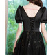 Seidler High-End-Abendkleid Frauen Banketttemperament 2025 Neue trägerlose Feenstudentin Long Style Host Light Luxury Nische schwarz m