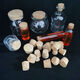 Oak stopper glass bottle stopper cork stopper tapered cork bottle stopper bottle cap wine stopper lid wine jar stopper wooden red wine wine cork universal stopper wishing bottle glass bottle 5 pcs 33*28*20