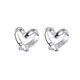 Hazel Orange 999 silver earrings for women with pierced ears, not prone to allergies, niche four-leaf clover foot white earrings that do not need to be picked for daily sleep, 999 silver heart-shaped pair