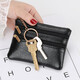 Tuzun Coin Wallet Women's Wallet Mini weiche Leder Handtasche Kleine Brieftasche Key Coin Card Bag Short Reißverschluss Beutel Schwarz