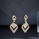 Idel diamond-shaped synthetic cat's eye earrings summer style 2025 new trendy small earrings exquisite high-end light luxury earrings prismatic synthetic cat's eye earrings E0529