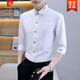 Pierre cardin spring and autumn new long-sleeved shirt men's embroidered professional shirt business casual non-scalding anti-wrinkle trendy men's top knitted 829 black L (165)