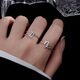 
LeMIAO (LEMIAO) S925 silver hollow double-layer twelve zodiac ring glossy simple men and women personalized movable index finger ring RS1048 [Libra - gold and white] adjustable opening
