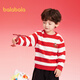 Balabala children's clothing children's sweatshirt girls boys 2025 spring and autumn loose striped velvet top trendy 208125121202