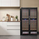 Bacchus wine cabinet double door 150 bottles thermostatic cabinet commercial household tea champagne whiskey ice bar cabinet built-in wine storage living room refrigerator villa four temperature - all beech wood shelf model 416L