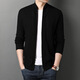CXZ cardigan men's new sweater, jacket, pure wool sweater, men's stand-up collar casual zipper cardigan trendy gray 175
