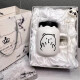 OIMG ceramic cup mug gift cup gift box gift box creative cartoon cute trendy water cup ins internet celebrity high-looking drinking cup girl birthday gift practical [pouting bear] 420ml ceramic cup [normal foam] + straw cap
