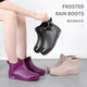 Dongyixuan Kurzrohr Regenstiefel für Frauen Mode-Regenstiefel mit mittlerer Röhre Wasserschuhe plus Samt warme nicht rutschfeste Wasserstiefel für Frauen Gummi Schuhe wasserdichte Schuhe lila 37