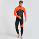 Sharbat 3MM wetsuit for men, thickened and warm, winter swimming, outdoor snorkeling one-piece long-sleeved swimsuit, surfing jellyfish suit, dark blue and black, water orchid L (suitable for 110-125 Jin Jin equals 0.5 kg)