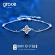 Grace GirlPT950 platinum four-leaf clover bracelet for women with moissanite high-quality gift for girlfriend on Valentine's Day and anniversary birthday platinum moissanite bracelet light luxury gift box