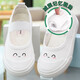 BUDING children's small white shoes, kindergarten shoes, girls' kindergarten indoor shoes, canvas shoes, baby white shoes, non-slip breathable children's shoes, white smile 31, inner length 19.5/suitable for feet 19cm long