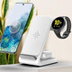 Lubain 15W three-in-one wireless charger mobile phone stand vertical desktop for iPhone15 Apple 14pro max iWatch Ultra2 S8 S9 AirPods 3 White-Apple version (without charging head)