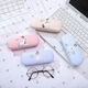 
Li Shen Korean version of male and female students simple and personalized portable ins anti-pressure glasses box fresh and cute myopia glass storage box Cola bottle blue plus velvet mirror cloth + cleaning liquid