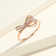 Trendy Acer Bow Diamond 18K Gold Rose Gold Color Gold Ring Women's Light Luxury Gift for Girlfriend on her Birthday No. 12