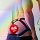 Low-waist gay men's thong breathable hollow fun double butt U convex color-blocked ice silk sexy underwear for men sexy and elegant Main picture black 001 XL 155-180