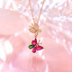 Happy diamond 18K rose gold tourmaline pendant female colored gemstone necklace butterfly colorful treasure clavicle chain for girlfriend birthday gift 1 carat tourmaline + secondary diamond 8 points - ready stock