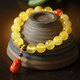 Longyin Beeswax 10mm Single Circle Buddha Beads Gold Twisted Honey Amber Bracelet Nanhong Pixiu Red Agate Women's Birthday Gift YJ 10mm