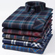 Yunting Pure Cotton Long Ärgerhemd-Hemd Frühling und Herbst verdickte Nicht-Eisen- und Pelzgeschäft sowie lässiges Hemd mittleren Alters und junger Plaid-Hemd mit großer Größe für Herrenkleidung Graublau-Gitter DM841 40 [Empfohlen 125-145jin [Jin gleich 0,5 kg]]