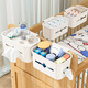 Betty LE Basting Banks Baby Cuna Cabeza Diapers de almacenamiento Bolsa de almacenamiento Box de valla de pañales Caja de almacenamiento Nordic Omega - Descubierto [tres paquetes]