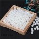 Handmade beads loose beads wholesale loose beads DIY jewelry accessories white flow glass beads string bracelet imitation jade beads braided bracelet necklace pendant rope beads imitation jade beads 20 pieces 6 mm
